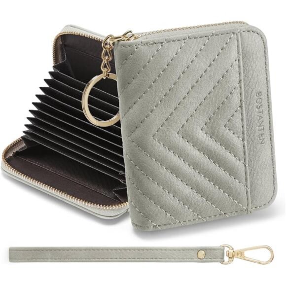 Credit Card Holder Wallet RFID Blocking Leather Small Wallet for - Picture 6 of 6